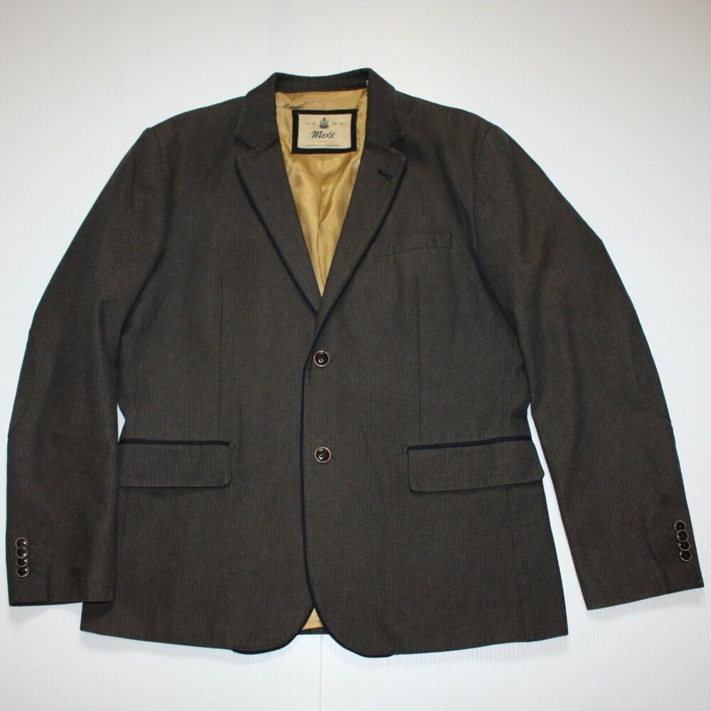 Mexx Men's Brown Stripe 2 Button Sport Coat Blazer Jacket size US 44R